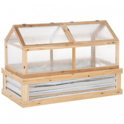 Outsunny Polycarbonate Cold Frame, Raised Garden Bed Greenhouse|Outsunny Cadre Froid En Polycarbonate, Serre De Jardin Surelevee