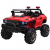 Aosom Voiture A Chevaucher 12v Rc 2 Places Camion De Police Voiture Electrique Pour Enfants Avec Lumieres Led Completes, Mp3, Telecommande Parentale (rouge)