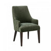 Fauteuil moderne Beever en bois avec revetement chenille vert foret