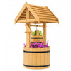 Outsunny Puit Jardiniere d'exterieur en bois avec seau suspendu, Orange
