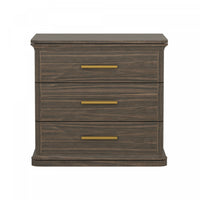  Table de nuit traditionnelle Clifford en noyer (3 tiroirs)