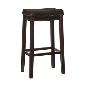 Tabouret bar Claridge en similicuir et sans dossier - brun