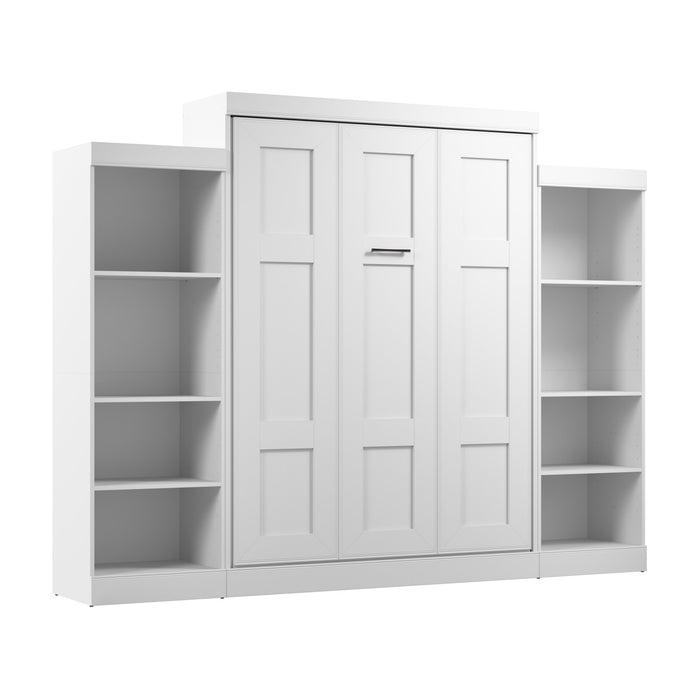 Grand lit escamotable Edge de Bestar avec organisateurs de garde-robe (115 po [L]) - blanc