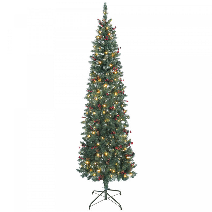 HOMCOM Sapin de Noel Artificiel fin 7pi Pre-Illumine