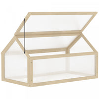 Outsunny en bois à cadre froid serre jardin portable surélevé avec dessus ouvrable pour l’intérieur,