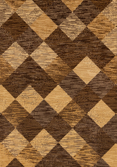 Florence Brown Beige Distressed Diamond Pattern Rug, 7'9" x 10'6" Indoor Area Rug | Tapis Florence a motif de losanges vieillis brun beige, 7'9" x 10'6"