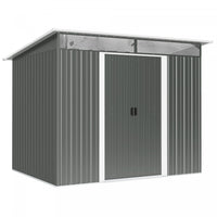 Outsunny Abri De Jardin 8,5' X 6' Avec Puits De Lumiere, Gris Fonce