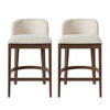 Calista – Lot de 2 tabourets de comptoir en bois d’hevea, finition noyer