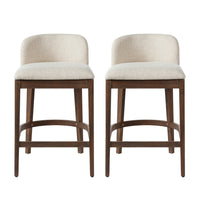  Calista – Lot de 2 tabourets de comptoir en bois d’hevea, finition noyer