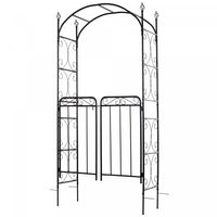 Outsunny - Arche De Jardin En Acier De 7 Pieds Avec Portes A Volutes Pour Les Ceremonies, Les Mariag