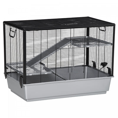 Pawhut 3-tier Hamster Cage, Guinea Pig Cage, Pet Chinchillas Play House Indoor With Accessories Food|Pawhut Cage Petit Animal Habitat Interieur Cage Pour Cochons D'inde Hamsters Chinchillas, Avec Acces