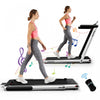 Tapis De Course Pliable 2 En 1 Superfit, Avec Haut-parleur, Telecommande Et Controle Via Application, Moteur 2,25 Hp, 2 Modes : Marche Et Course, Vitesse De 1 A 12 Km/h, Argente