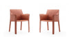 Chaise de salle a manger moderne en cuir vegetalien Vogue en argile - Lot de 2