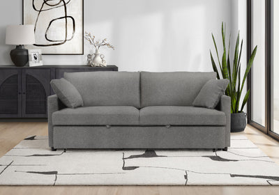 Sleeper Sofa, 78" Length, Convertible Sofa Bed, Light Grey Fabric, Contemporary, Modern Sleeper Sofa | Canape Lit Convertible, 78" Longueur, Tissu Gris Clair, Contemporain, Moderne