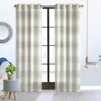 Panneau de rideau à œillets Paraiso gris ivoire - 52 po x 95 po