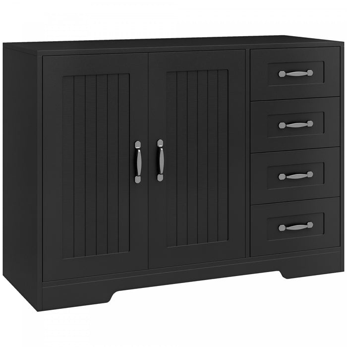 HOMCOM Buffet, Meuble de Rangement avec Placard 2 Portes et 4 Tiroirs