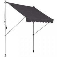 Store Banne Manuel Retractable 2l X 1,5l X 1,7-2,8h M Inclinaison Reglable Installation Rapide Metal