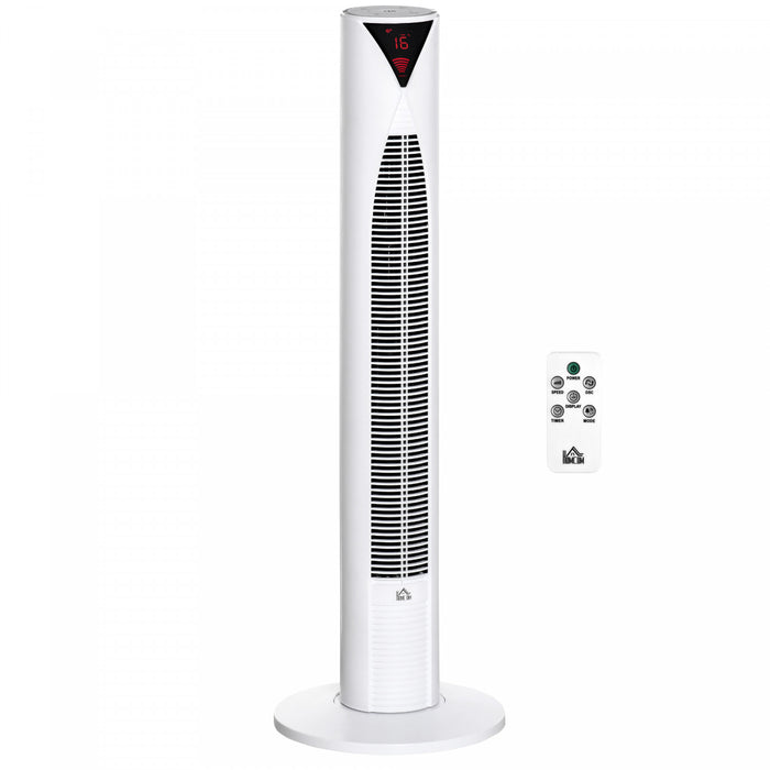 Homcom Ventilateur Tour De 38\" Avec 4 Modes De Vent Et 3 Vitesses