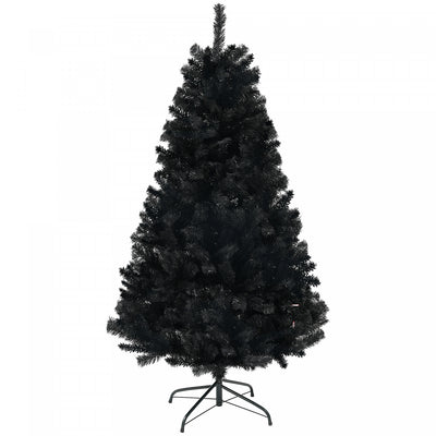 Homcom 6ft Artificial Christmas Tree With Auto Open, Steel Base, Black|Homcom Sapin De Noel Artificiel De 6 Pieds Avec Ouverture Automatique, Noir