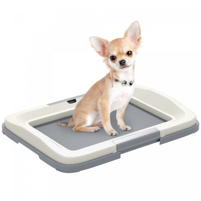 PawHut Pee Pad Holder, Dog Potty Tray for Indoor Outdoor, 18" x 13" Easy to Clean Dog Training Toilet Pee Pad Tray, Grey
