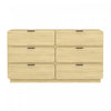 Commode moderne contemporaine Chrystie 60\" en bois naturel (6 tiroirs)