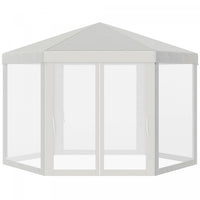 Tonnelle Barnum Tente De Reception Hexagonale 10 MĠ Style Cosy Metal Polyester Impermeabilise Surfac