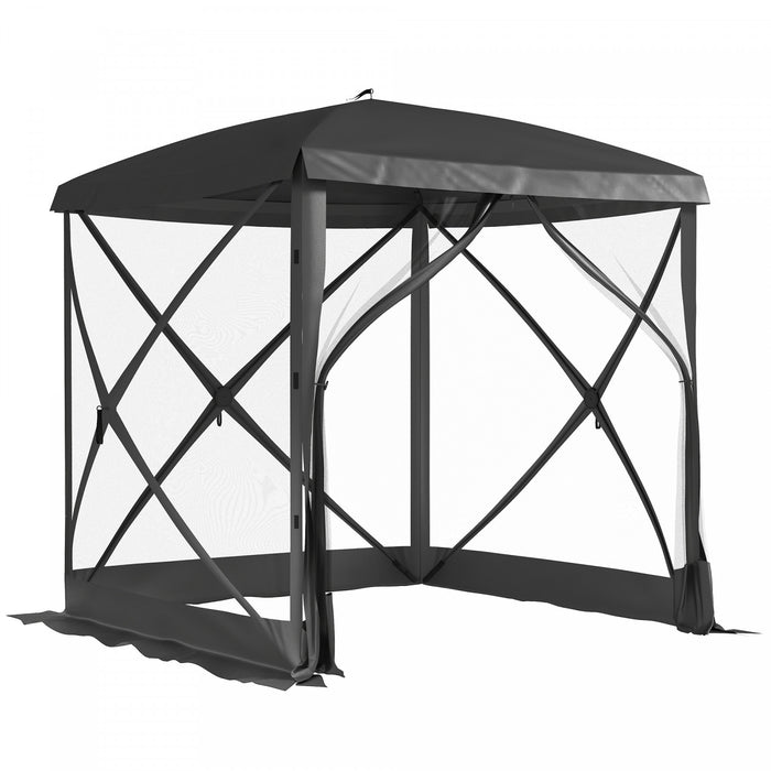 Outsunny Tente De Camping A Ecran Escamotable Installation Instantanee Noir