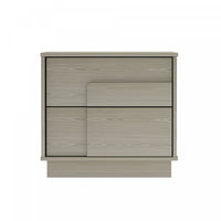  Table de nuit Horizon Modern 56 cm en chene blanchi (2 tiroirs)