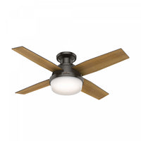 Ventilateur de plafond Dempsey à profil bas avec luminaire - Bronze