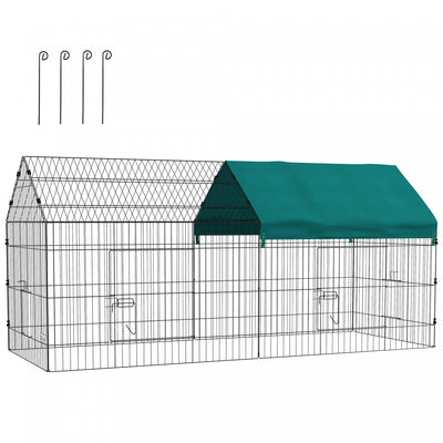 Pawhut 87" Small Animal Cage, Pet Playpen For Chicken, Rabbits, Chinchillas, Outdoor Small Animal Pl|Pawhut Cage Pour Petits Animaux De 87", Parc Pour Poulets, Lapins, Chinchillas, Parc Exterieur Pour