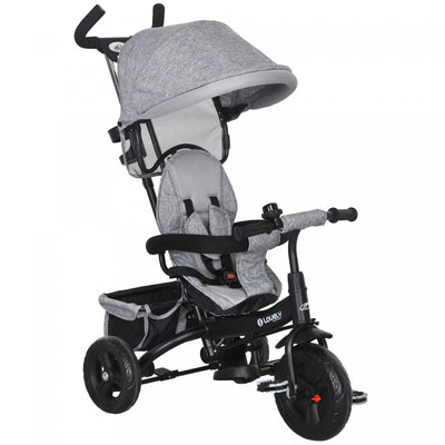 Qaba Toddler Tricycle, 6 In 1 Baby Bike Stroller With Foldable Canopy, Storage Basket, 5-point Safet|Qaba Tricycle Pour Tout-petits, Poussette De Velo 2 En 1 Pour Bebe Avec Auvent Pliable, Panier De Ra