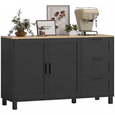 HOMCOM 47" Buffet Cabinet with Soft-Close Doors, Modern Sideboard, Black