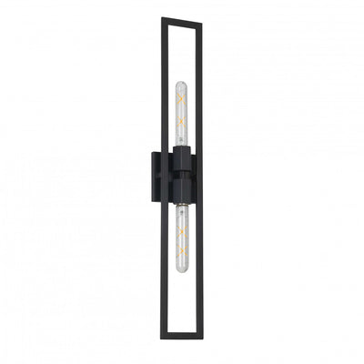 Dainolite Wisteria 2 Light Wall Sconce Tall Matte Black Lamp|Grande applique murale Wisteria de Dainolite avec fini noir mat et 2 ampoules