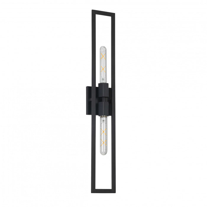 Grande applique murale Wisteria de Dainolite avec fini noir mat et 2 ampoules