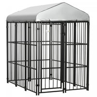 Pawhut Niche Pour Chien De 6' X 4', Parc D'exterieur Pour Chien Avec Auvent Impermeable Et Resistant