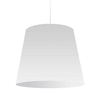 Grand luminaire suspendu de Dainolite avec très grand abat-jour cylindrique blanc et 1 ampoule