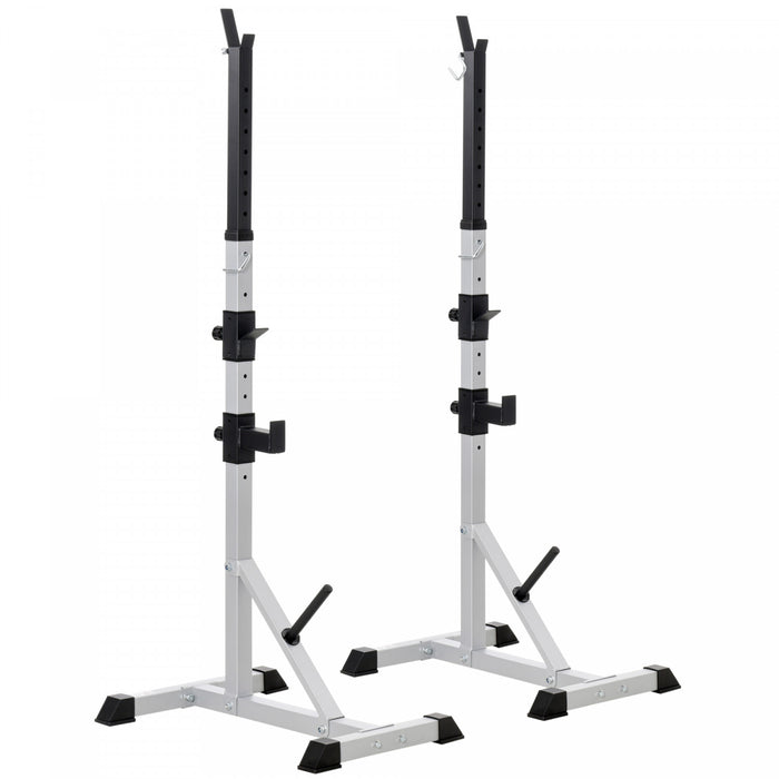 Soozier Paire Reglable De Support D'halterophilie Barbell Squat Rack