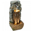 Outsunny Fontaine d'exterieur avec lumieres LED, style rustique