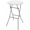 Outsunny Table Pliable en Plastique 80 cm, Table de Camping, Blanc