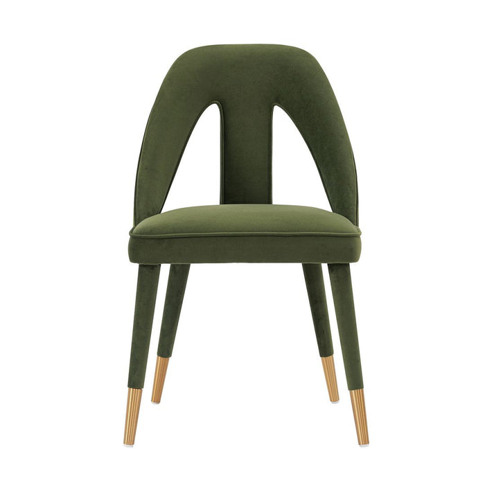 Chaise de salle à manger moderne Neda de Manhattan Comfort en velours - vert olive