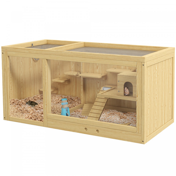 Cage Multiniveau Pour Hamster Avec Plateau Coulissant, Bascules, Echelle