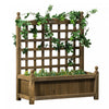 Outsunny Lit De Jardin Sureleve Avec Treillis Pour Vignes Grimpantes, Jardiniere En Bois Pour Jardin, Parterre De Fleurs Sur Pied, Presentoir Interieur Et Exterieur, 25,2