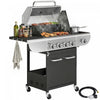 Outsunny Barbecue au gaz propane a 4 bruleurs avec bruleur lateral, 53 000 BTU