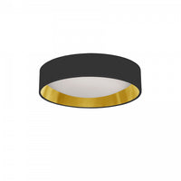 Plafonnier affleuré Cfled de Dainolite de 11 po avec abat-jour noir et doré