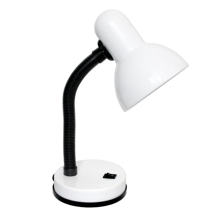 Remmer Lampe de bureau a col de cygne, Blanc neige, 14,25 po H