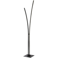 Lampe à pied Vincent de Dainolite en acrylique blanc qui diffuse la lumière, avec fini noir mat et ampoule de 34 W