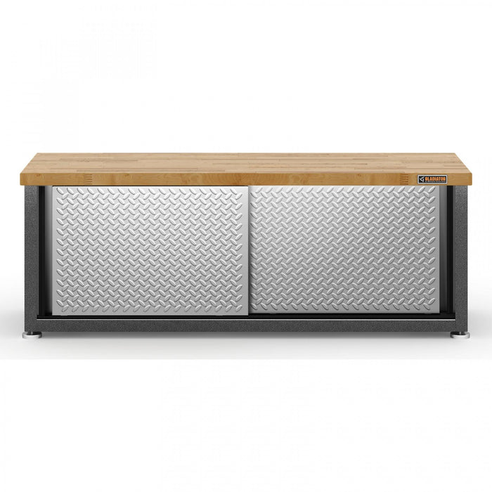 Banc de rangement pour chaussures de Gladiator - bande de roulement argentée