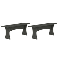  Banc de salle a manger Coney style mid-century moderne en gris charbon - Lot de 2