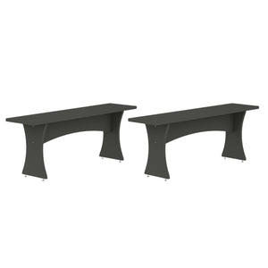 Banc de salle a manger Coney style mid-century moderne en gris charbon - Lot de 2