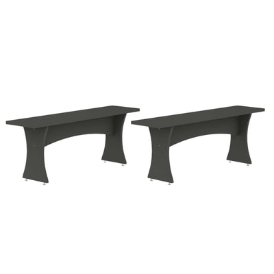 Coney Mid-Century Modern Dining Bench in Charcoal Gray - Set of 2 | Banc de salle a manger Coney style mid-century moderne en gris charbon - Lot de 2